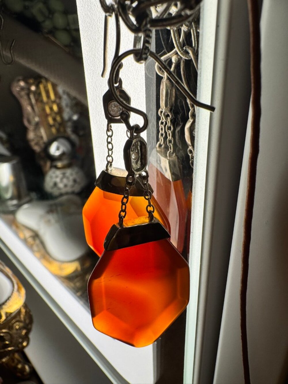 Vintage Silpada Sterling Carnelian Drop Earrings